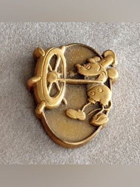 Vintage Disney Cast Member Service Award 1 Year Pin Steamboat Willie Mickey